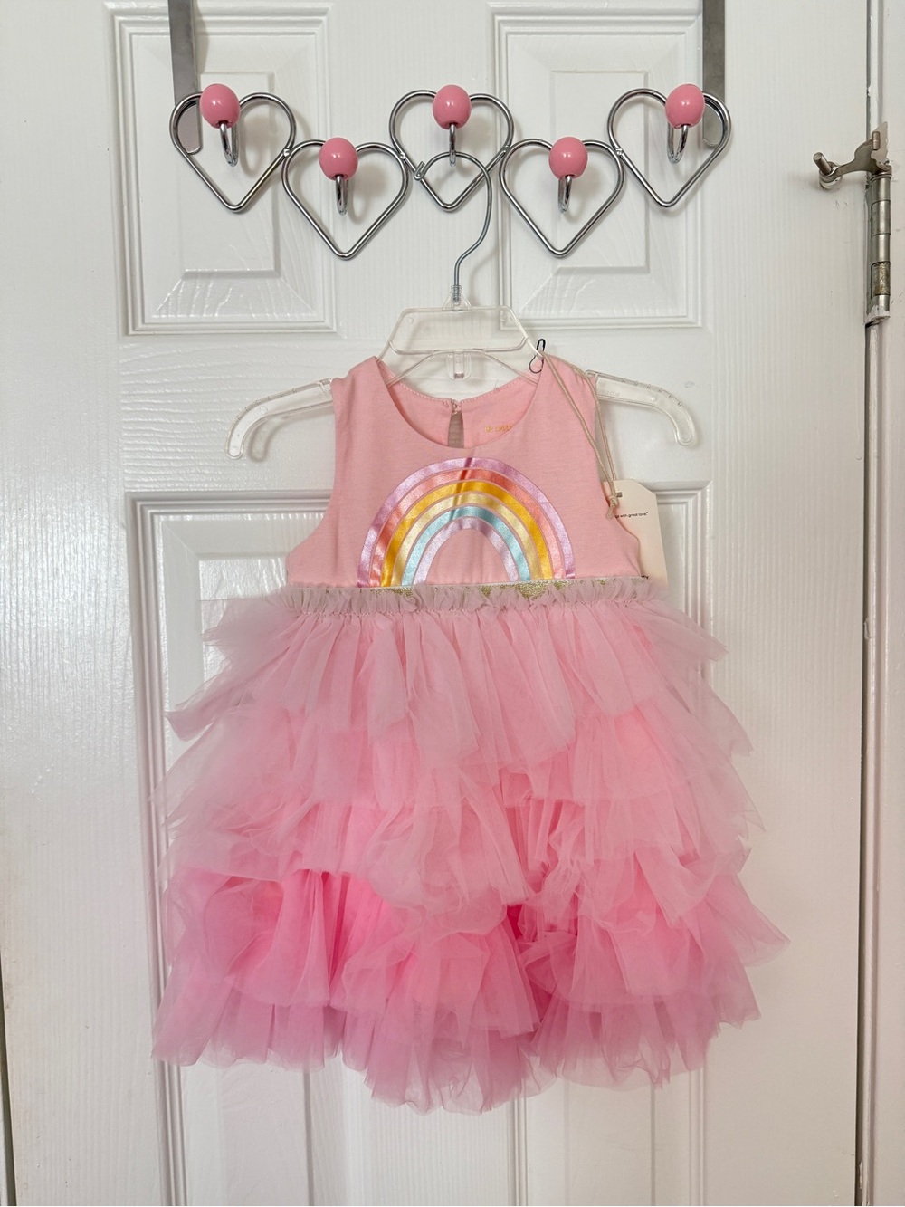 Pink Rainbow Tulle Party Dress by Le Petit Society